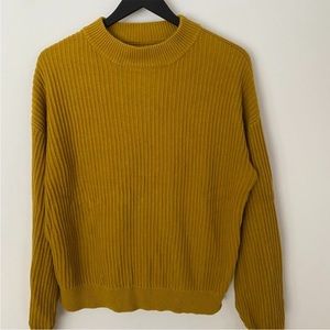 Frank and Oak mustard mock neck sweater